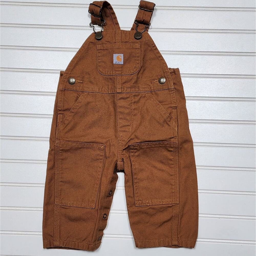 Carhartt Infant Canvas Bib Overalls Size 6 Months Carhartt Brown